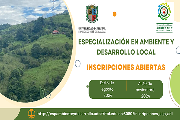 Imagen decorativa Inscripciones Especialización en Ambiente y Desarrollo Local
